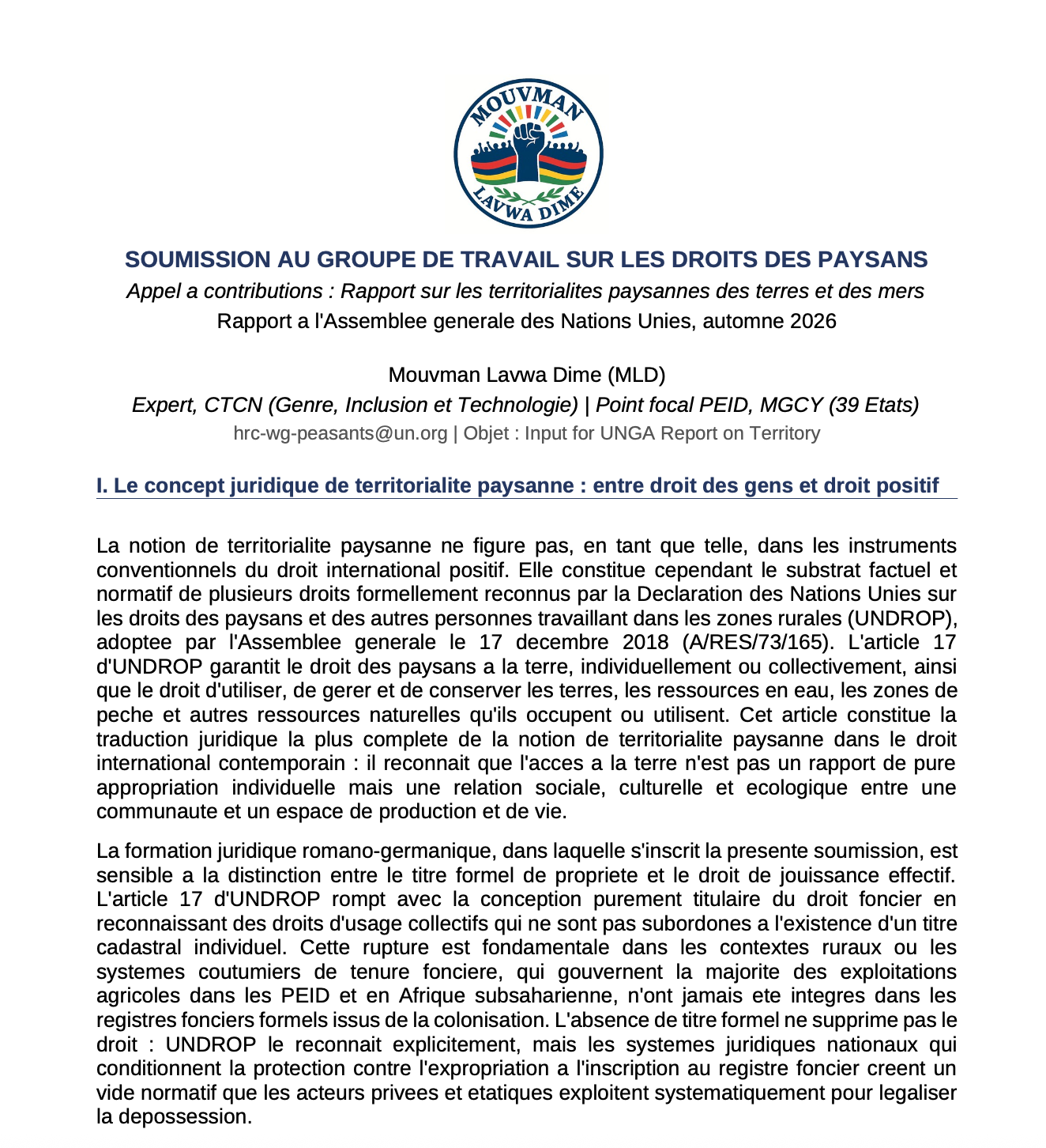 Peasants’ Rights / Territoires